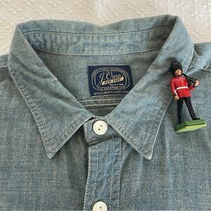 NWOT J.Crew Men's M Slim Fit Japanese Chambray Utility Shirt Retail $118